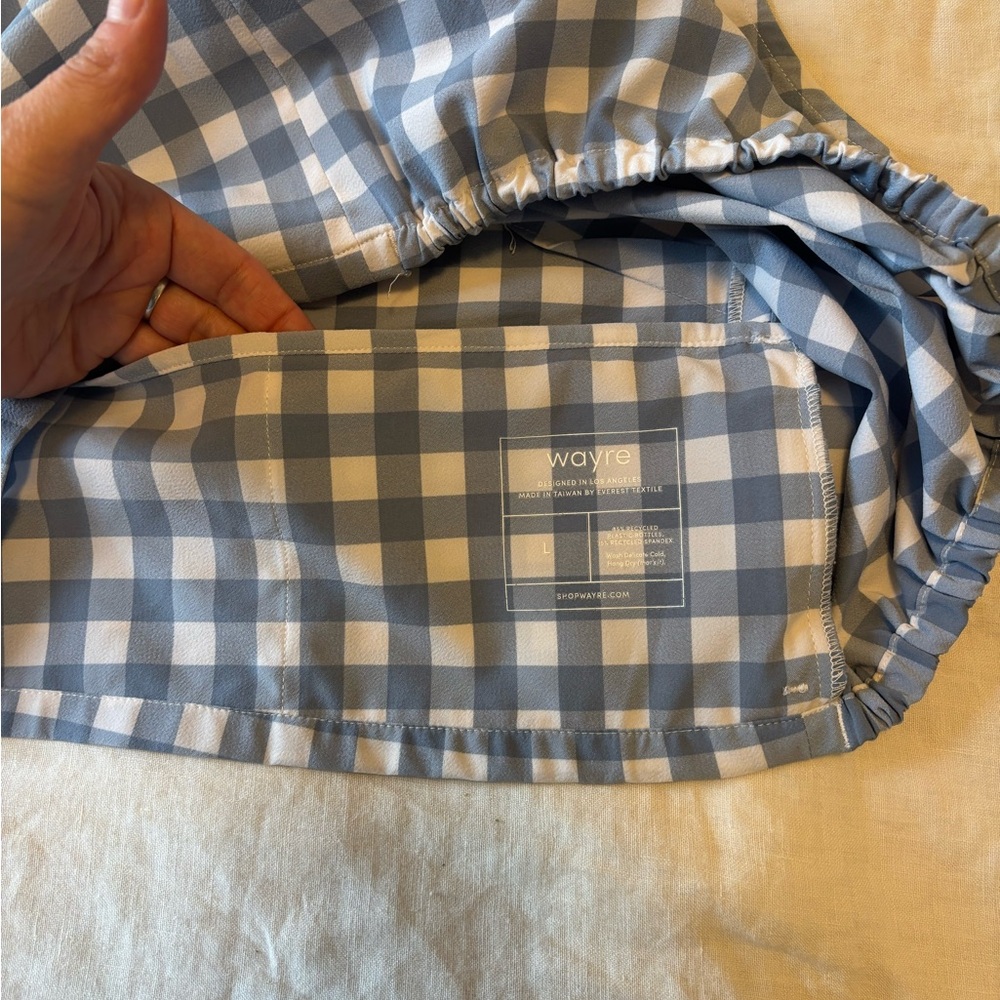 Wayre Travel Short Set in blue gingham - Picture 5 of 11